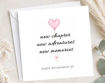 Personalised Retirement Card | Retirement Card for Her or Him | Card for Colleague, Friend, Mum, Dad