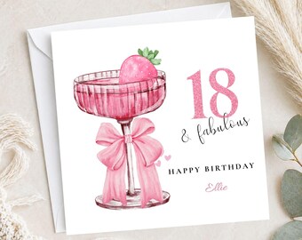 Cocktail and Age Birthday Card