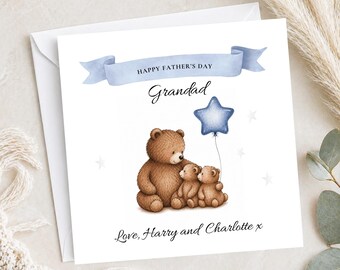 Personalised Father's Day Card for Grandad | Teddy Bears from Children