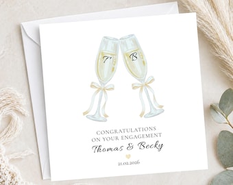Champagne Flutes Engagement Card for Special Couple
