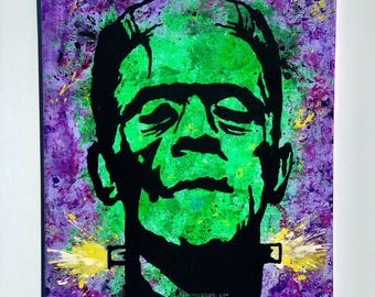 フランケンシュタイン　絵画　アクリル絵画 手作りのフランケンシュタインのアクリル画 - Etsy 日本