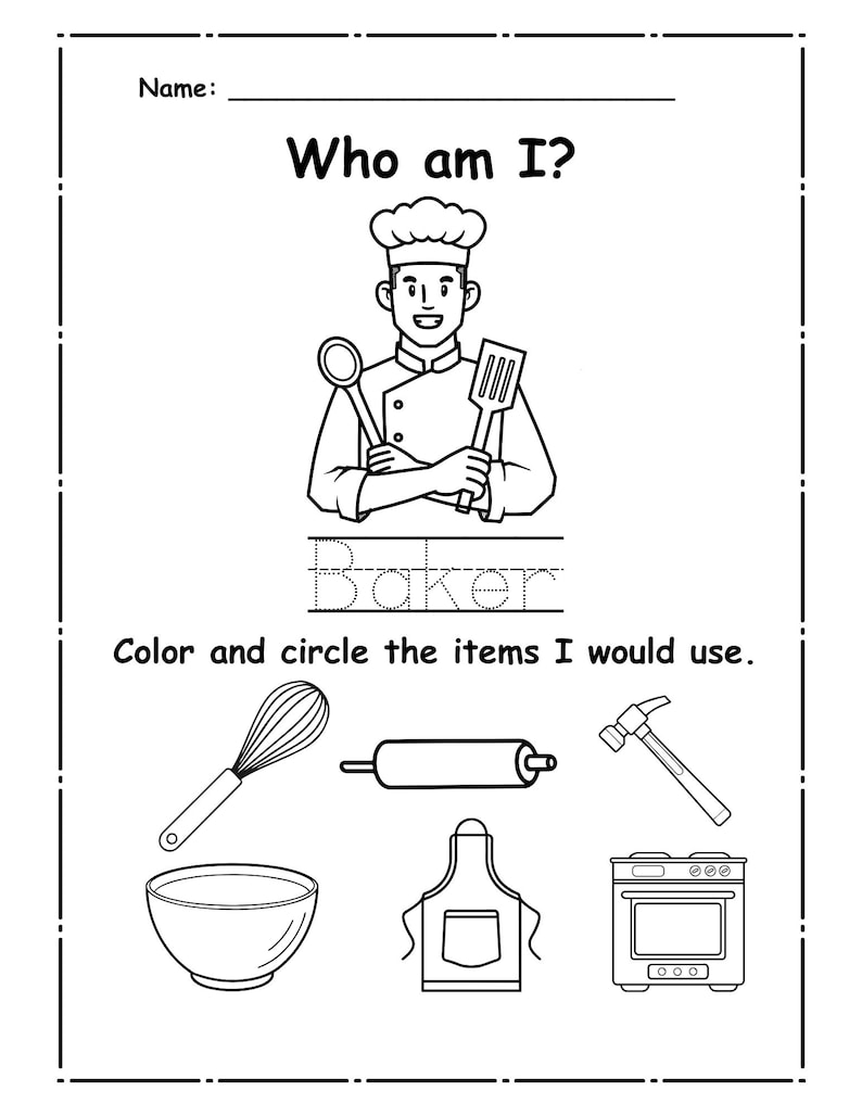Community Helpers Activity Worksheets for Preschool and Kindergarten - Etsy