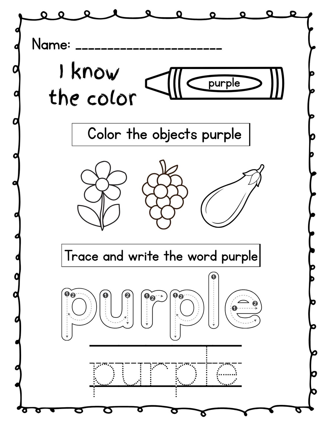 Colors Learning Worksheet – Trace, Write & Color for Preschool and ...