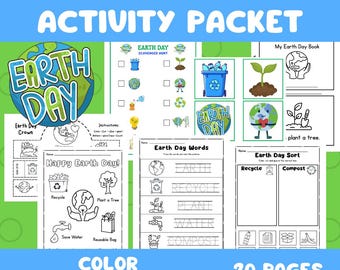 Earth Day Worksheets and Scavenger Hunt - Preschool and Kindergarten - 20 Pages PDF Download