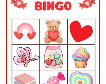 Simple Valentine's Day Bingo Cards for Kids