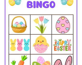 Tarjetas de bingo de Pascua sencillas para niños