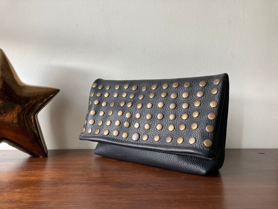black studded clutch