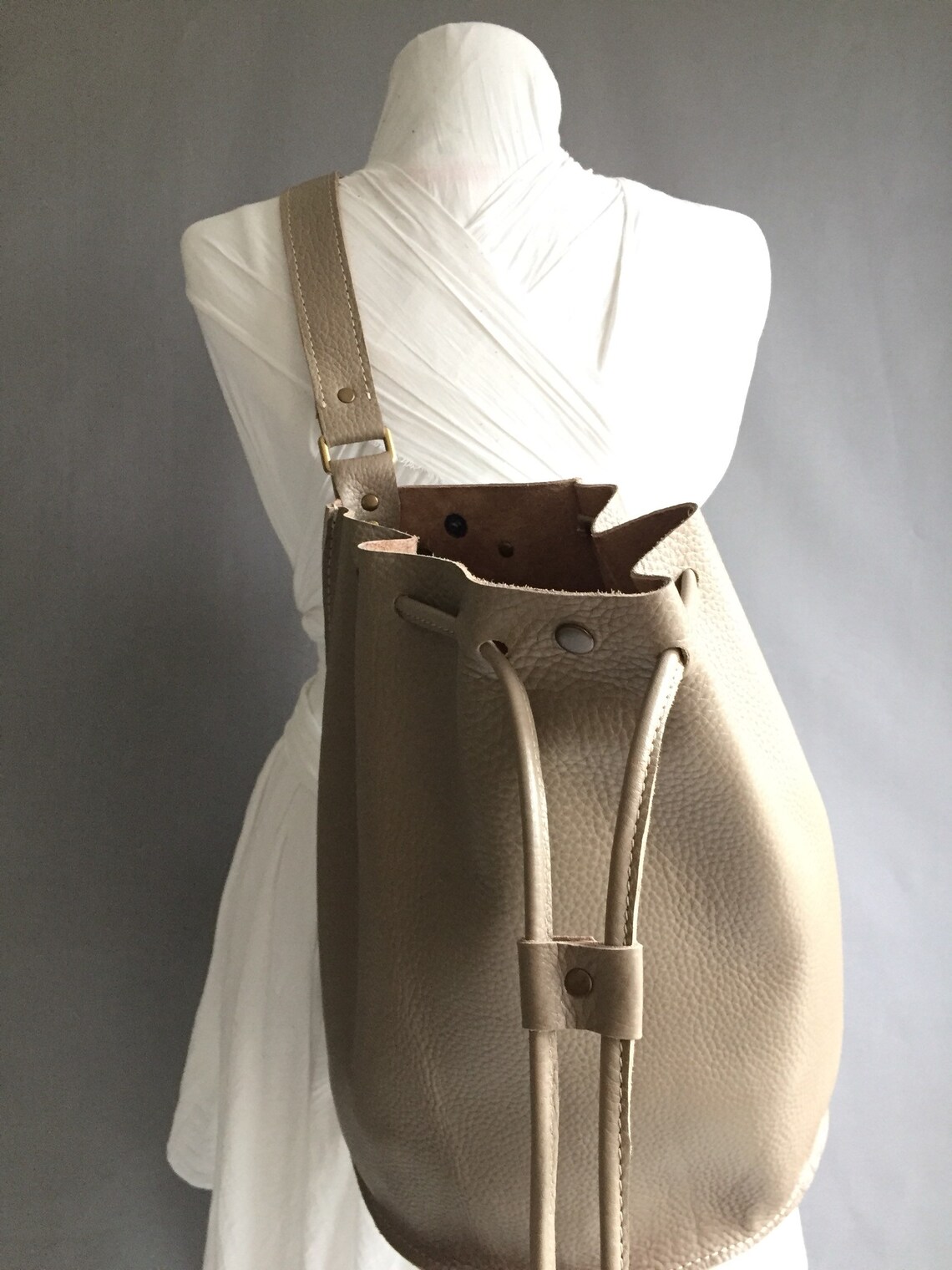 bucket backpack purse