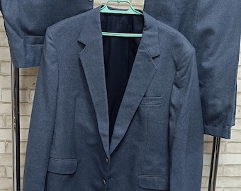 Traje clásico de lana gris para hombre SANKAR-PUKU SAVONLINNA, estilo vintage de 1980, talla 2XL.