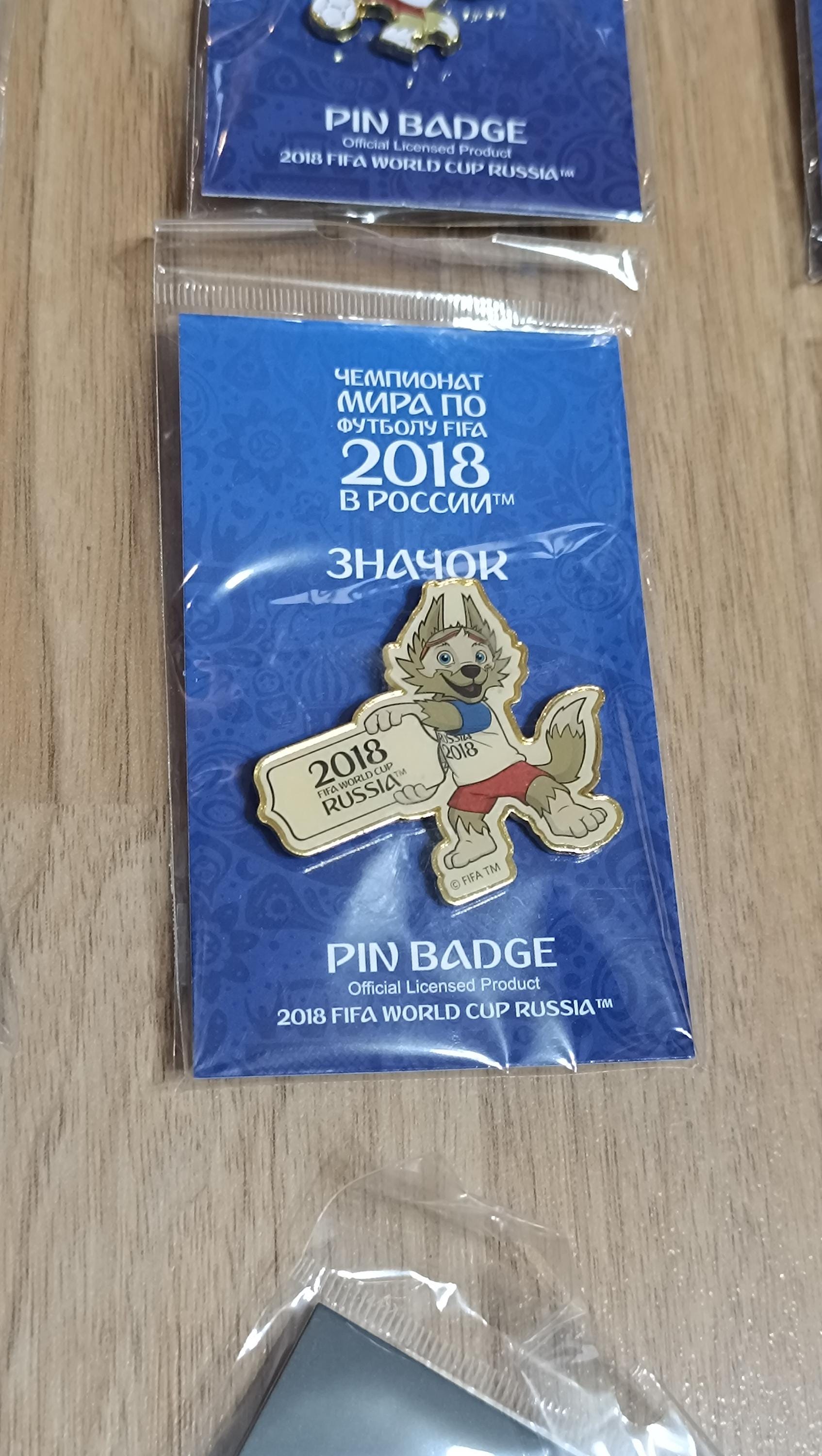 FIFA 2018 World Cup Russia Metal Pin Badges, Zabivaka Mascot, Set