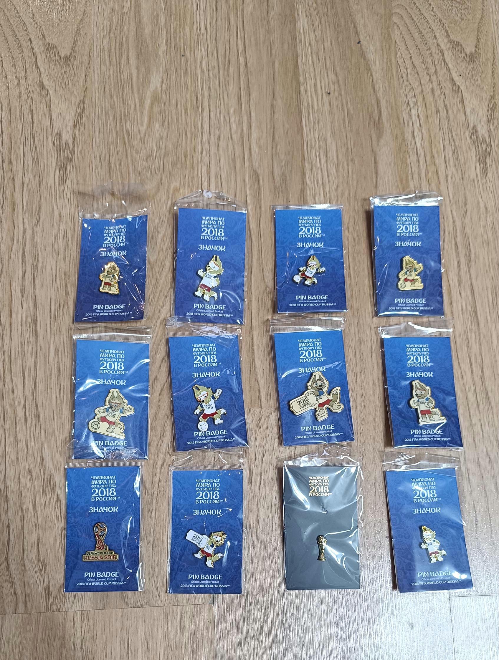 FIFA 2018 World Cup Russia Metal Pin Badges, Zabivaka Mascot, Set