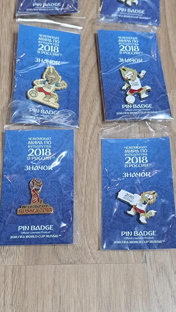 FIFA 2018 World Cup Russia Metal Pin Badges, Zabivaka Mascot, Set