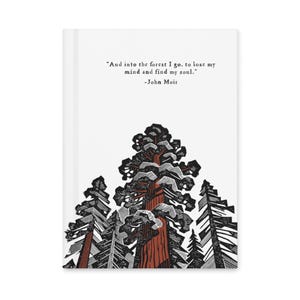 Nature Themed Hardcover Journal with John Muir Quote, Lined Pages, Outdoor Travel Notebook