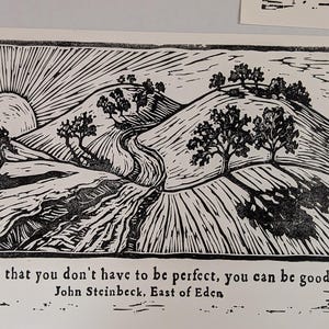 East of Eden Relief Print, John Steinbeck Quote, Vintage Galley Press image 8