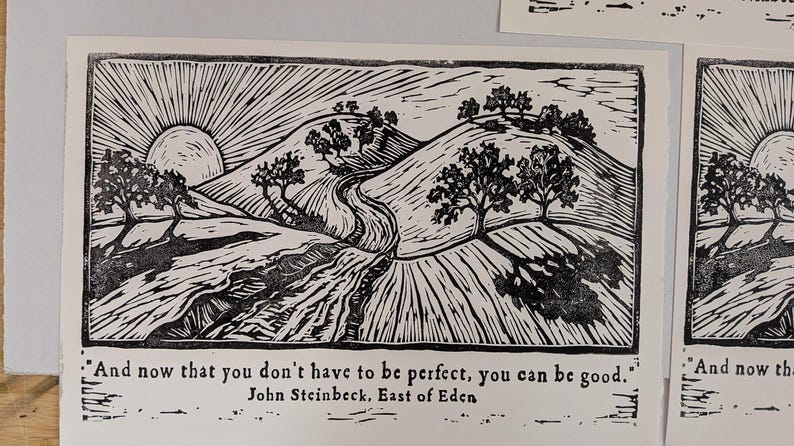 East of Eden Relief Print, John Steinbeck Quote, Vintage Galley Press image 8