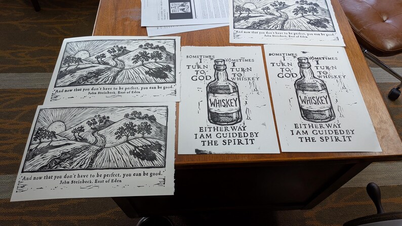 East of Eden Relief Print, John Steinbeck Quote, Vintage Galley Press image 4