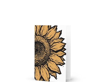 Sunflower greeting cards, 4x6 inches blank inside, floral illustration, handmade stationery