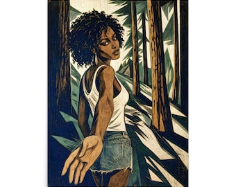Mara in the Forest, Illustration from Six Saturdays: A Novelette by Dahlia Zamora