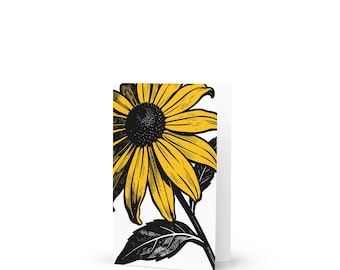 Black Eye Susan Floral greeting cards, Small 3.5x5 inches, blank inside, illustration with Envelopes