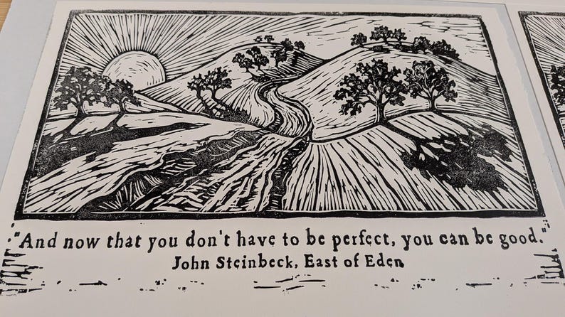 East of Eden Relief Print, John Steinbeck Quote, Vintage Galley Press image 9