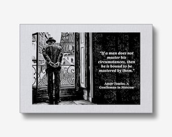 A Gentleman in Moscow Quote and Illustration, 6x9 inches, Literary Quote Decor