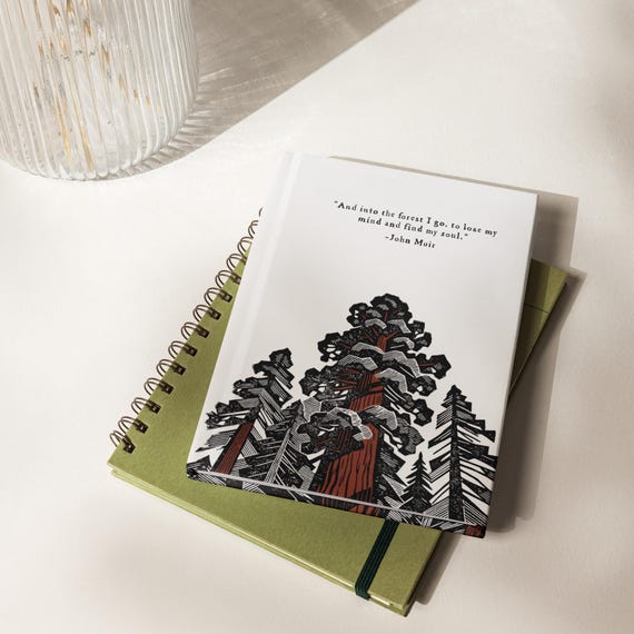 Nature Themed Hardcover Journal with John Muir Quote, Lined Pages, Outdoor Travel Notebook