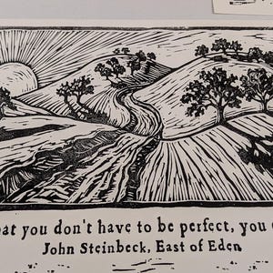 East of Eden Relief Print, John Steinbeck Quote, Vintage Galley Press image 10