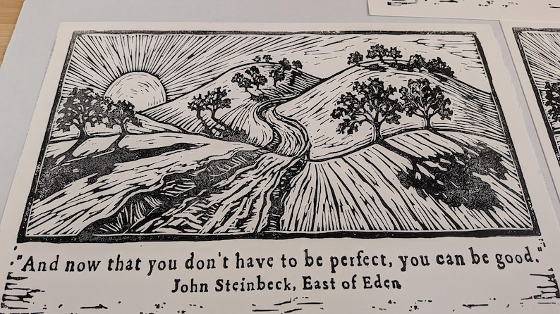East of Eden Relief Print, John Steinbeck Quote, Vintage Galley Press image 10