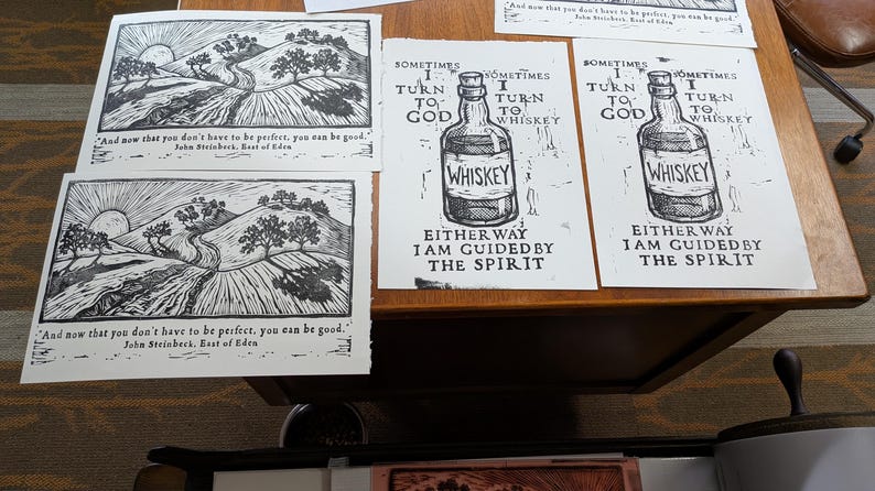 East of Eden Relief Print, John Steinbeck Quote, Vintage Galley Press image 5