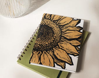Sunflower Journal Hardcover Floral Notebook with Lined Pages | Gift for Gardeners and Herbalists