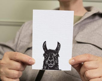 Llama Illustration Greeting Card Set, Blank Inside, 10-pack with Envelopes