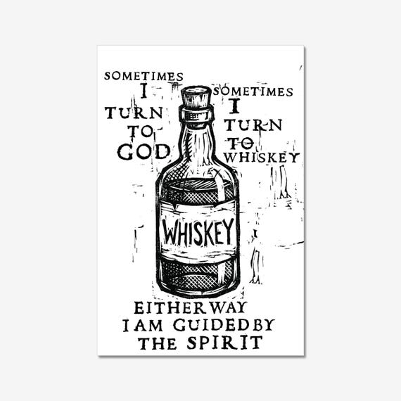 Whiskey Relief Print: Vintage Bar Art, Man Cave Decor