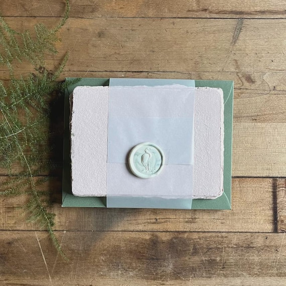 Handmade Cotton Paper Card Set: Mini Blank Note Cards, Envelopes (10 Pack)