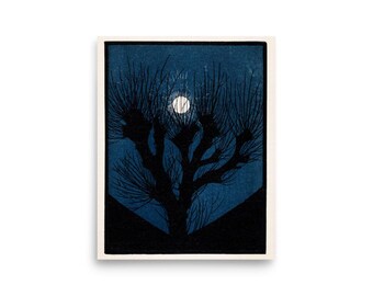 Światło księżyca (1920) Julie de Graag | Vintage Moon Night Decor, sztuka w stylu reliefowym