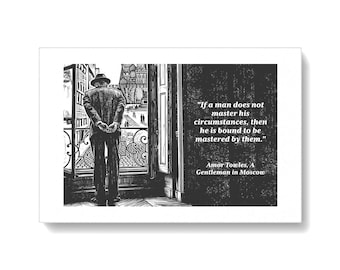 Gentleman in Moscow quote and illustration, literary quote decor, 6x9 inches, book art