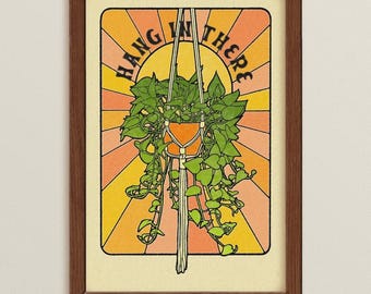 Hang in There Art Print, 6x9 inches, motivational wall decor, printable art, positive quote