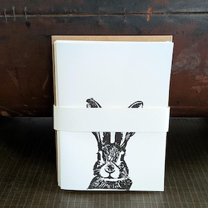Birthday Card Pack, Bunny Rabbit Illustration 10-Pack on Textured Paper With Envelopes