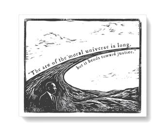Social Justice Art Print, Martin Luther King Quote 8x10 Black-and-White Letterpress