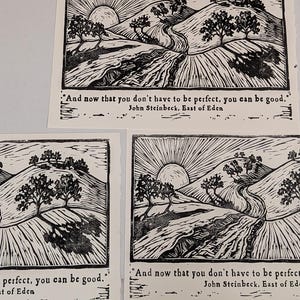East of Eden Relief Print, John Steinbeck Quote, Vintage Galley Press image 3