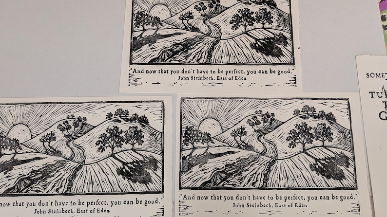 East of Eden Relief Print, John Steinbeck Quote, Vintage Galley Press image 3