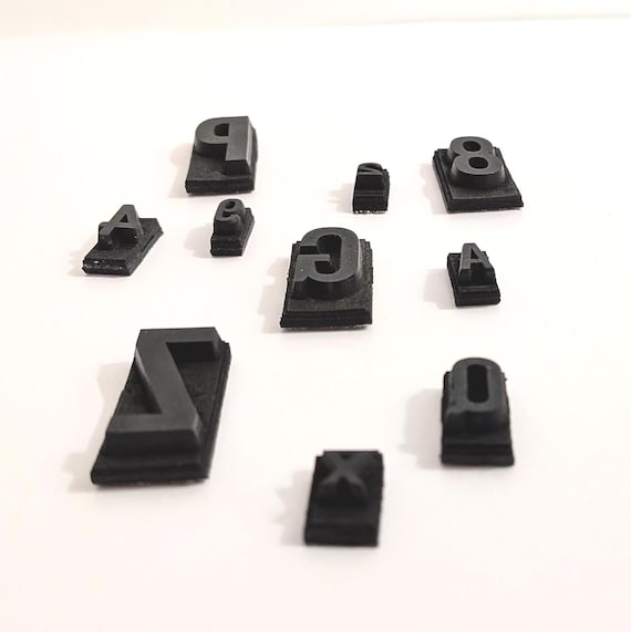 Rubber Movable Type Set, Letterpress Printing Blocks, Typography 0.250 inches thick
