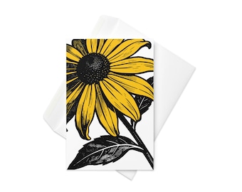 Black Eye Susan Floral greeting cards, Small 3.5x5 inches, blank inside, with Envelopes