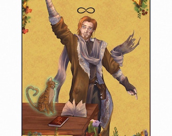 Carta del tarot Caleb Widogast de la campaña 2 de Critical Role: El Poderoso Nein