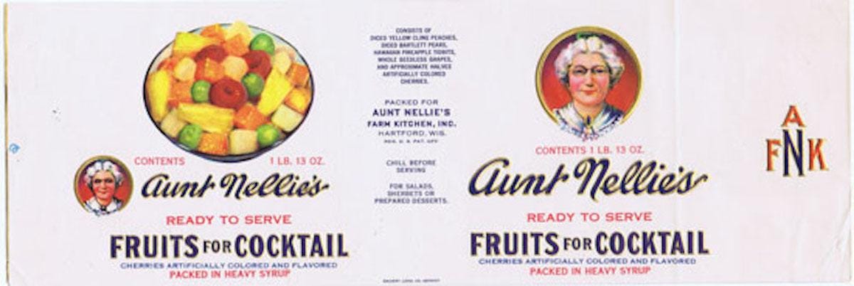Aunt Nellie’s Fruit Cocktail Can Label – File Sample – Dated Sep 8 1941 ...