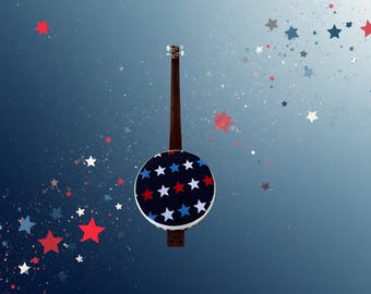 Banjo de lata de galletas patrióticas