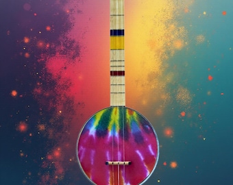 Banjo ukelele hecho con una lata de galletas reciclada, instrumento diatónico de 3 cuerdas