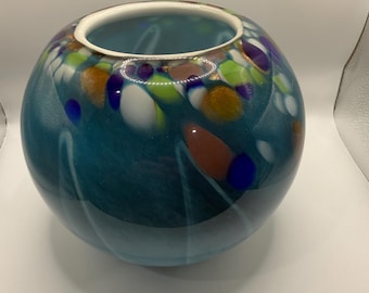Murano style turquoise bowl