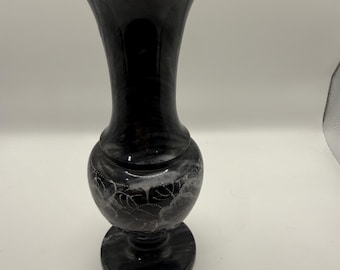 Vintage black marble vase