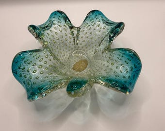 Vintage Murano Art Glass Bullicante Bowl