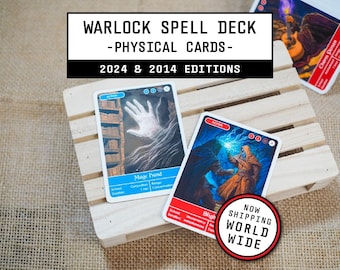 Warlock Spell Cards | Basic Deck | D&D 5e Physical Cards
